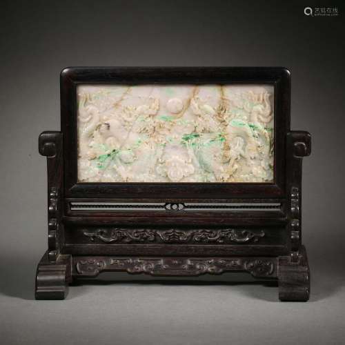 Qing Dynasty of China,Wooden Jadeite Screen