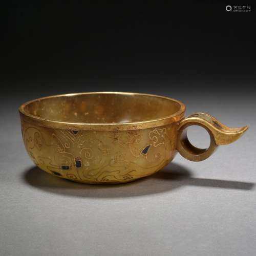 Ming Dynasty of China,Hetian Jade Wrapped Mouth Cup
