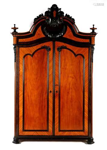 Mahogany veneer 2-door cabinet