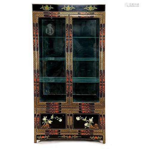 Black lacquered display cabinet