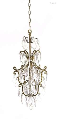 Brass 1-light chandelier