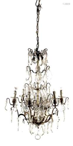 Brass 18-light chandelier