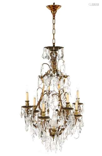 13-light brass chandelier