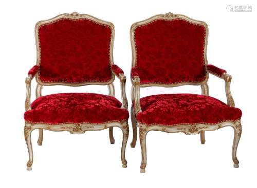 2 Louis Quinze style armchairs