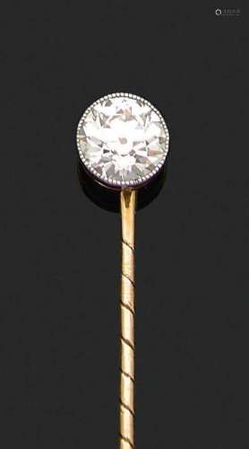 ÉPINGLE « DIAMANT »Diamant taille ancienne, or 18k (750)Poid...