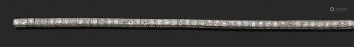 BRACELET « LIGNE »Diamants taille anciennePlatine (950)L. : ...