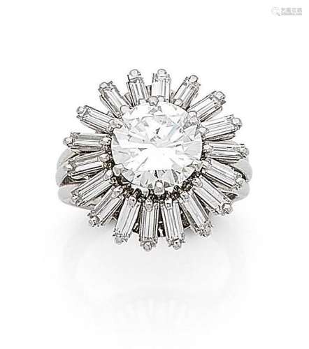BAGUE « DIAMANT »Diamant rond taille brillant, diamants bagu...