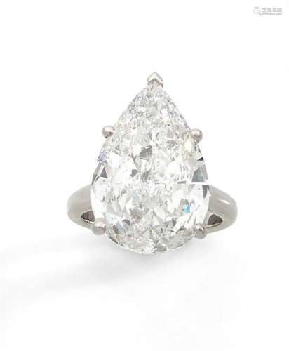 BAGUE « DIAMANT »Diamant forme poire taille brillantPlatine ...