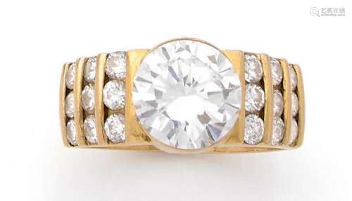 BAGUE « DIAMANTS »Diamants ronds taille brillantOr 18k (750)...