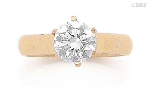 BAGUE « DIAMANT »Diamant rond taille brillantOr jaune 18k (7...