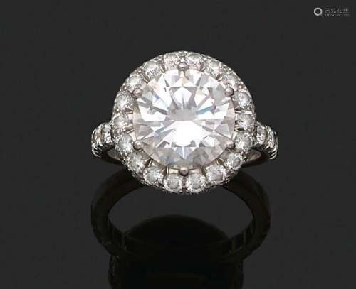 BAGUE « DIAMANT »Diamants ronds taille brillantOr 18k (750)T...