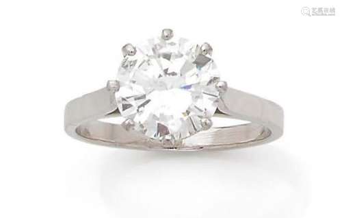 BAGUE « DIAMANT »Diamant rond taille brillantPlatine (850)Po...