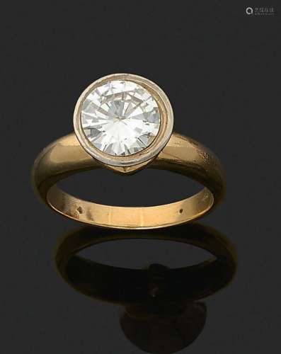 BAGUE « DIAMANT »Diamant rond taille brillantOr 18k (750)Td....