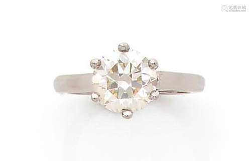 BAGUE « SOLITAIRE »Diamant rond taille brillantOr 18k (750)P...