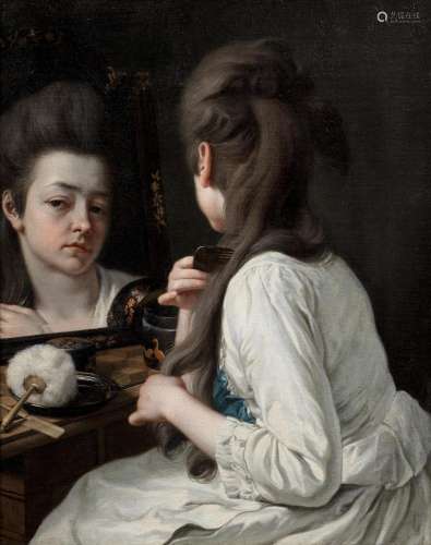 Johann Anton de Peters (Cologne 1725-1795) A young lady at h...