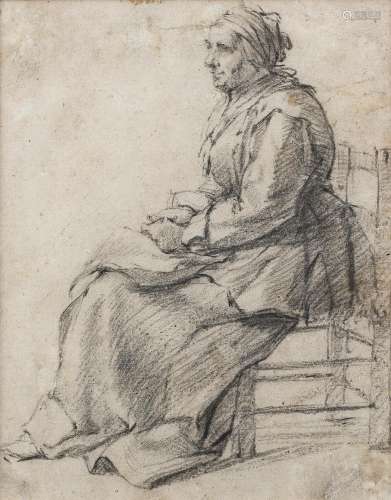 【*】Dutch School, 17th Century  Study of a seated woman