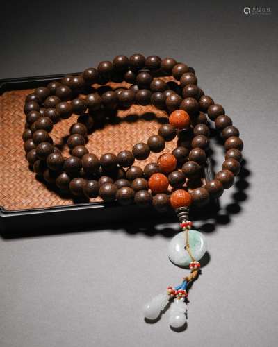 Qing Dynasty Agalwood 108 Buddha Beads
