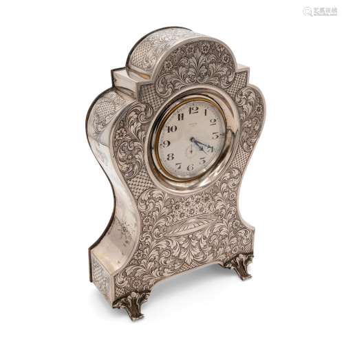 Art Deco table clock, 8 Jour Suisse