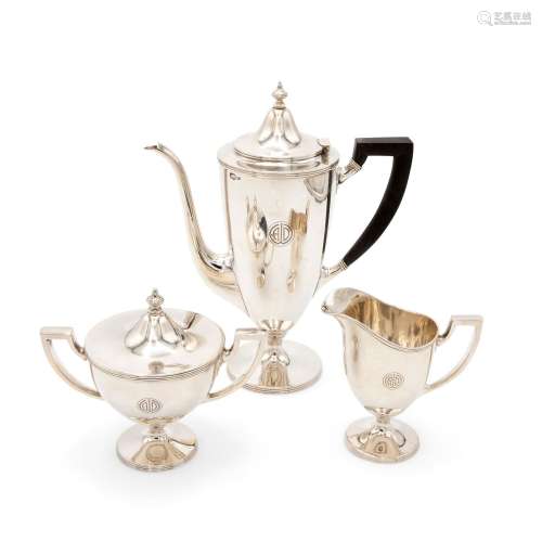 Silver tea set, 'Tiffany & Co' Moore late 19th century