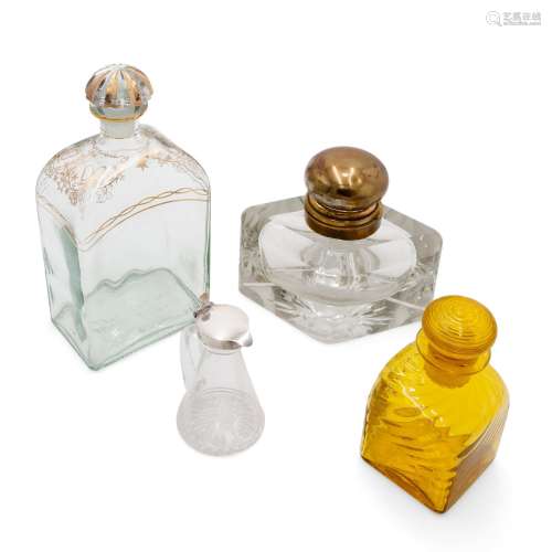 Set of elegant glass bottles