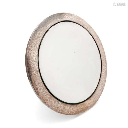 Art Deco silver round mirror, 'Tiffany & Co' New York