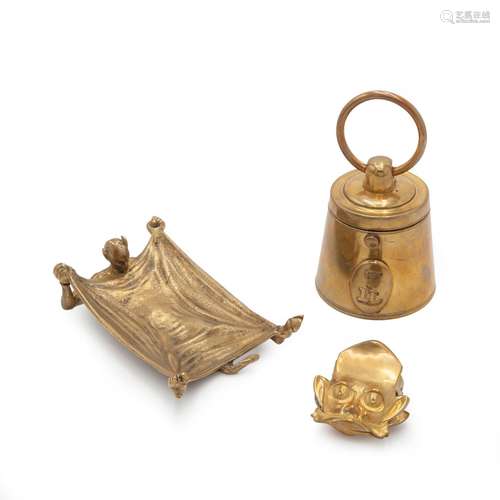 Gilded metal desk set