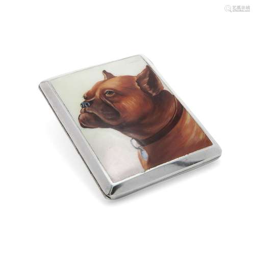 Cigarette case with dog's head, 20th century European manufa...