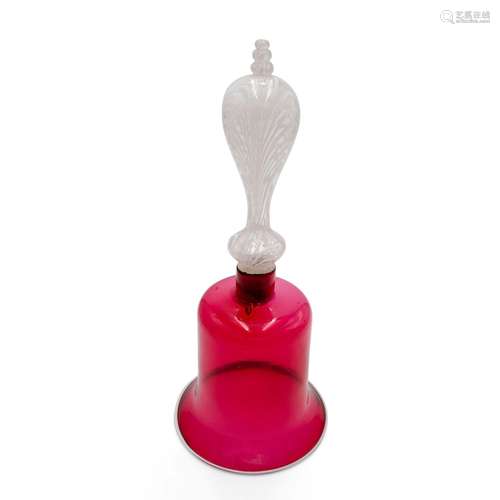 Victorian Nailsea red glass bell, circa 1880