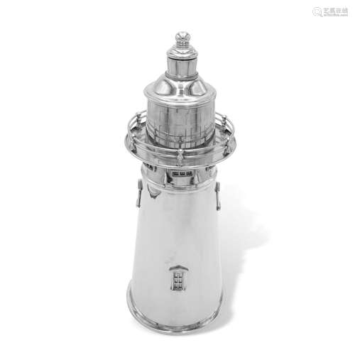 Important lighthouse-shaped cocktail shaker