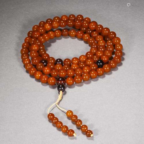 Qing Dynasty Beeswax 108 Buddha Beads