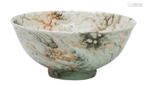 清 石紋釉碗