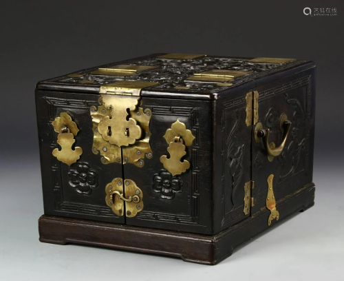 Chinese Hardwood Jewelry Box