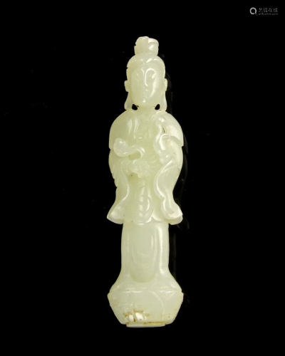 Chinese Carved Jade Guanyin Figure