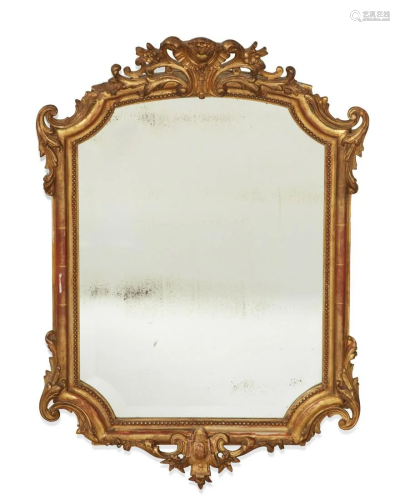An Italian Rococo style giltwood & gesso mirror