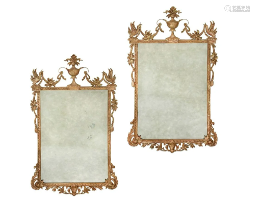 Pair Italian Neoclassical style painted mirrors