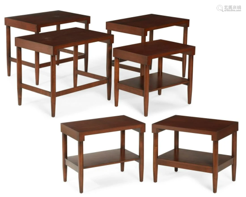 Three pairs of contemporary nesting tables