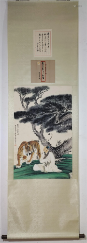 A Chinese Scroll Painting of Tiger