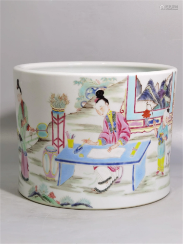 A Chinese Famille-Rose porcelain Brush Pot