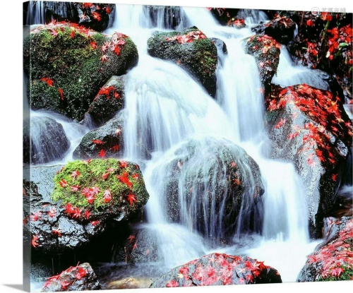 Waterfalls Kyoto Japan Canvas Reproduction