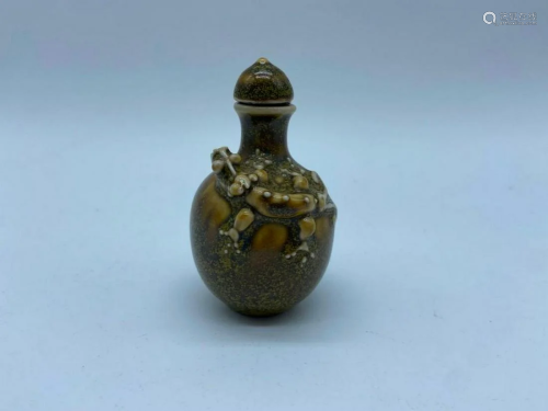 BABY DRAGON SNUFF BOTTLE WITH STOPPER PORCELAIN ASIAN VINTAG...