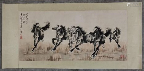 Eight horses painting by Xu Beihong