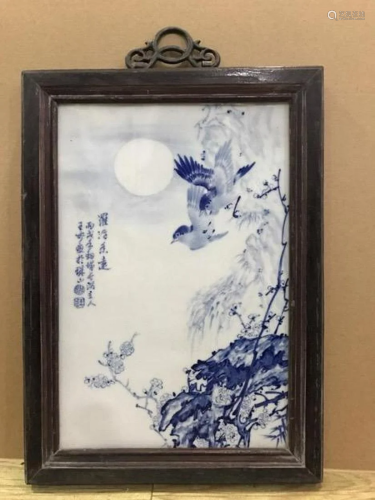Birds flowers plaque by Wang Bu