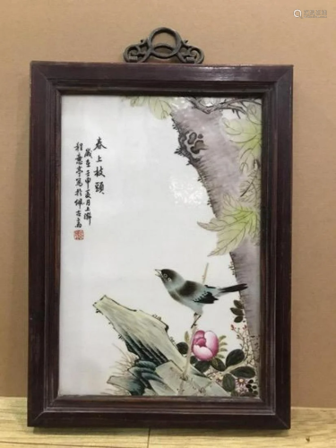 Birds flowers plaque by Chen Yiting