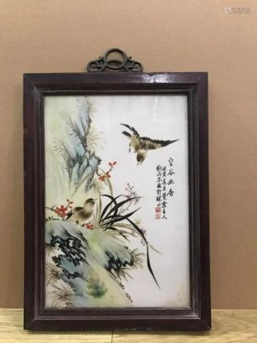 Birds flowers plaque by Liu Yuchen