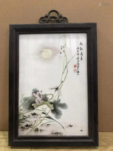 Lotus flowers plaque by Liu Yuchen