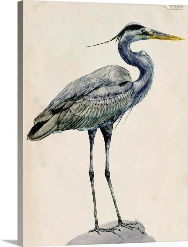 Blue Heron Rendering I Canvas Reproduction