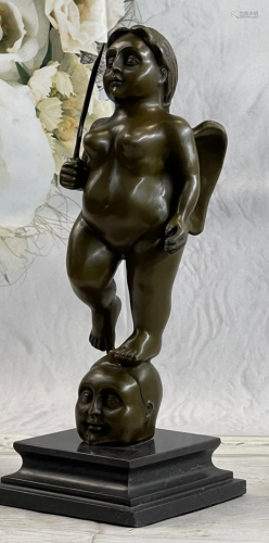 Plump Young Angel Bronze Statue Tribute by Fernando Botero