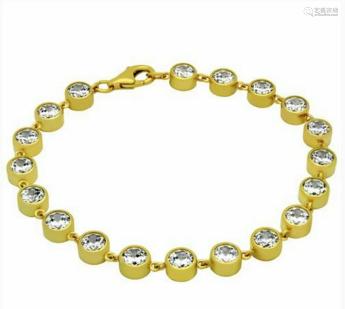 Gold Plated 925 Sterling Silver Tennis Bracelet with Austria...