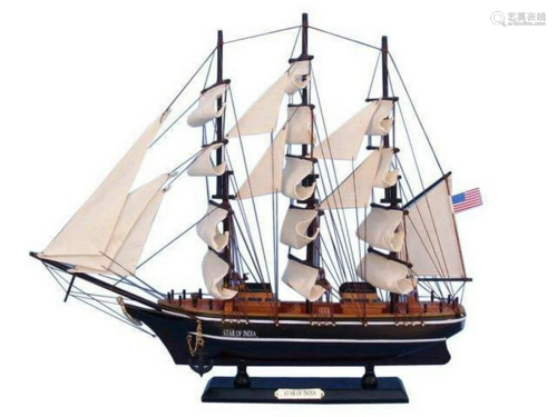 Wooden Star of India Tall Model Ship 24"