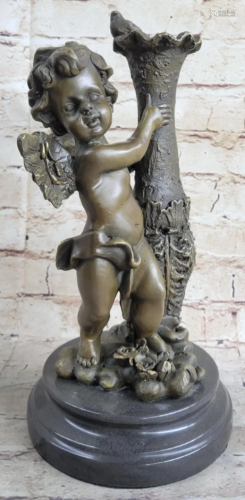 Cherub Angel Bronze Statue by Auguste Moreau